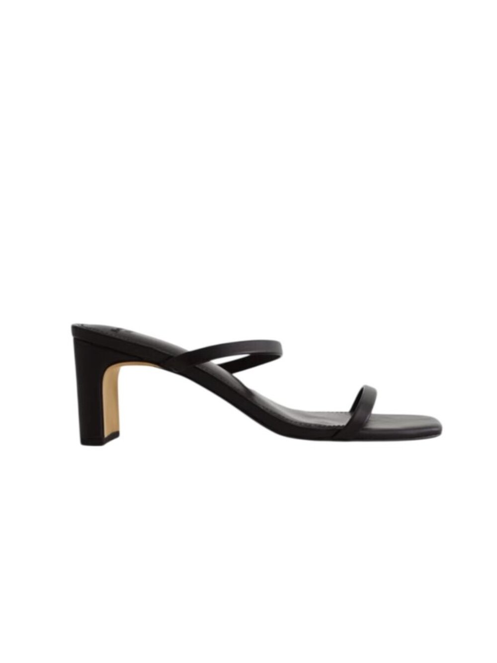 Abercrombie & Fitch Black Strappy Square-Toe wall style Heels slide sandals 9.5